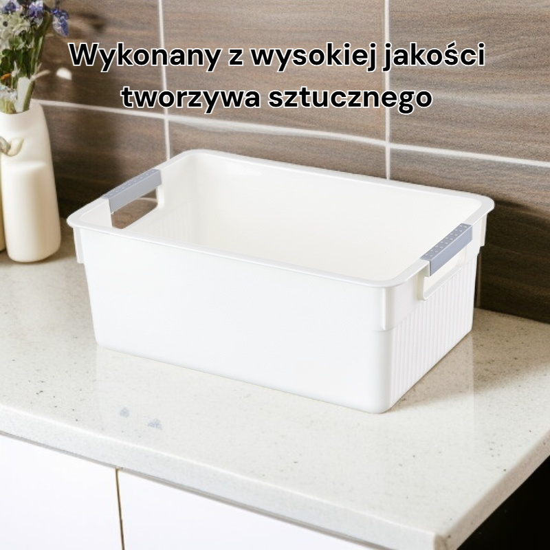 Prostokątny plastikowy koszyk do przechowywania w łazience