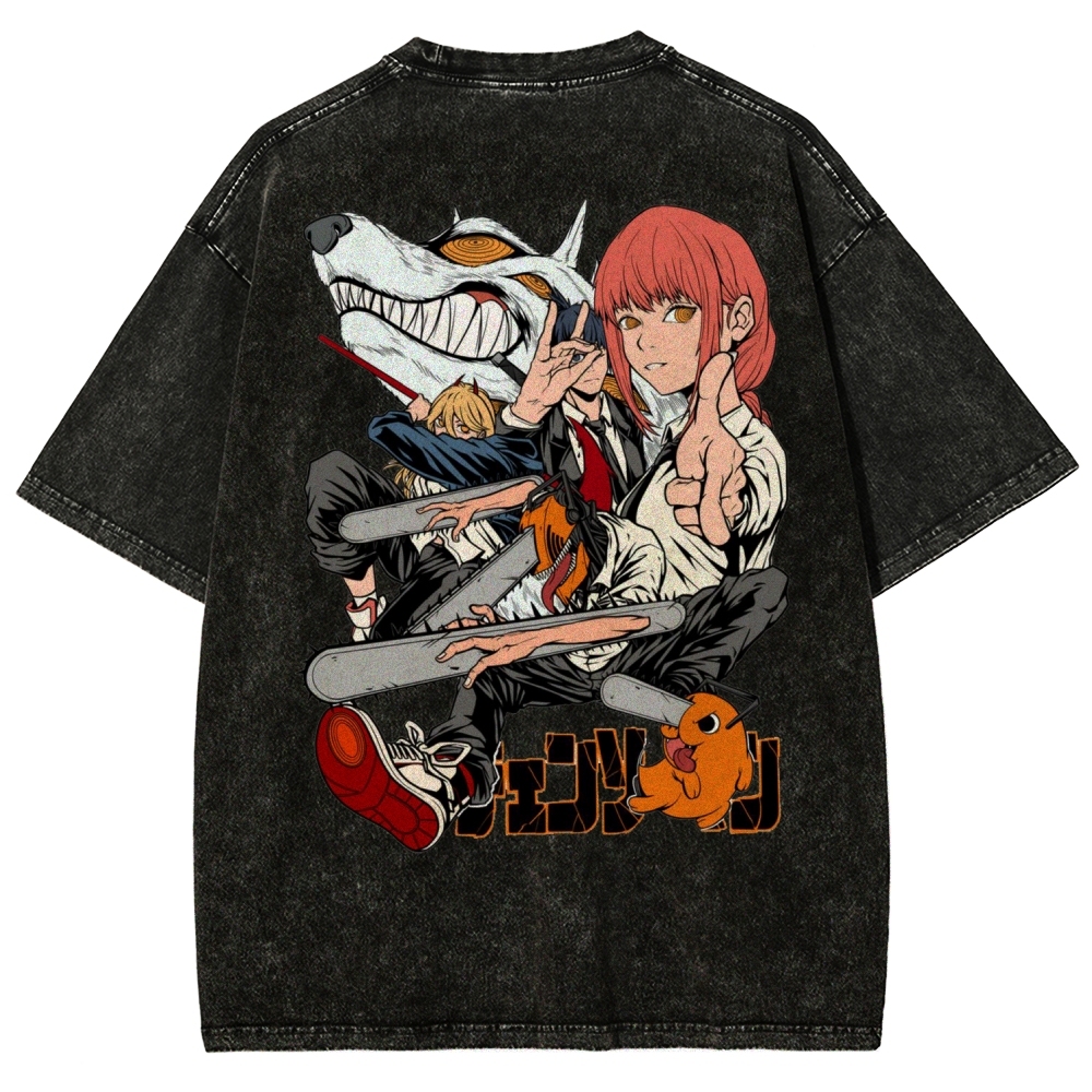 Chainsaw Man Washed Cotton T-shirt