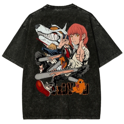 Chainsaw Man Washed Cotton T-shirt