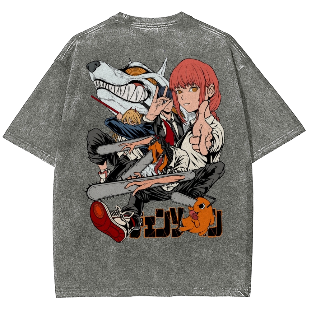 Chainsaw Man Washed Cotton T-shirt