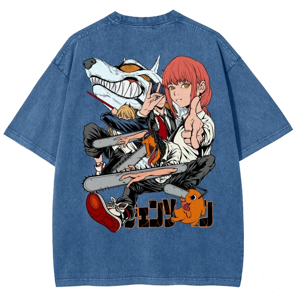 Chainsaw Man Washed Cotton T-shirt