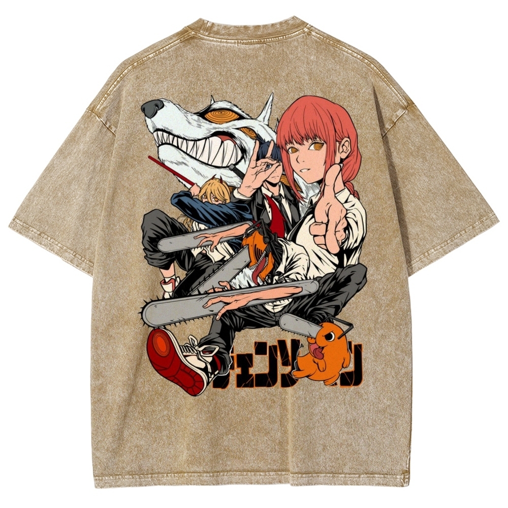 Chainsaw Man Washed Cotton T-shirt