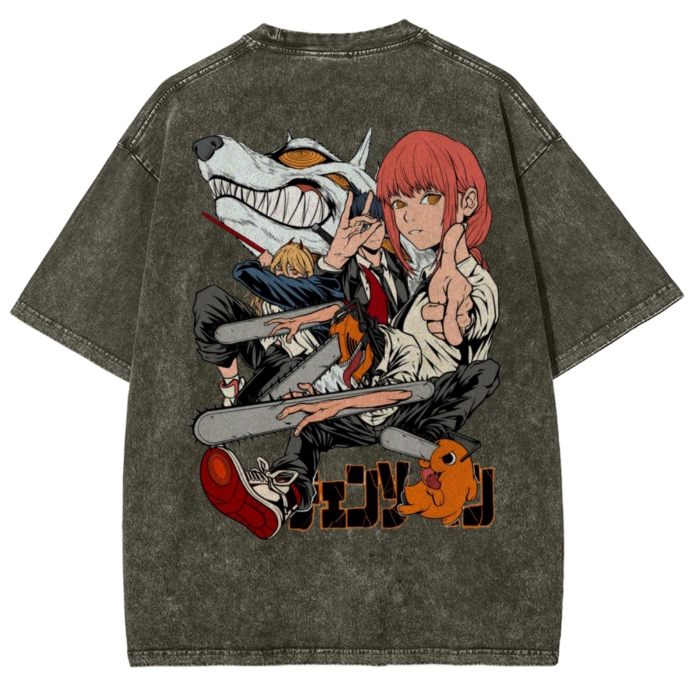 Chainsaw Man Washed Cotton T-shirt