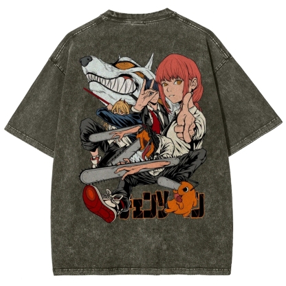 Chainsaw Man Washed Cotton T-shirt