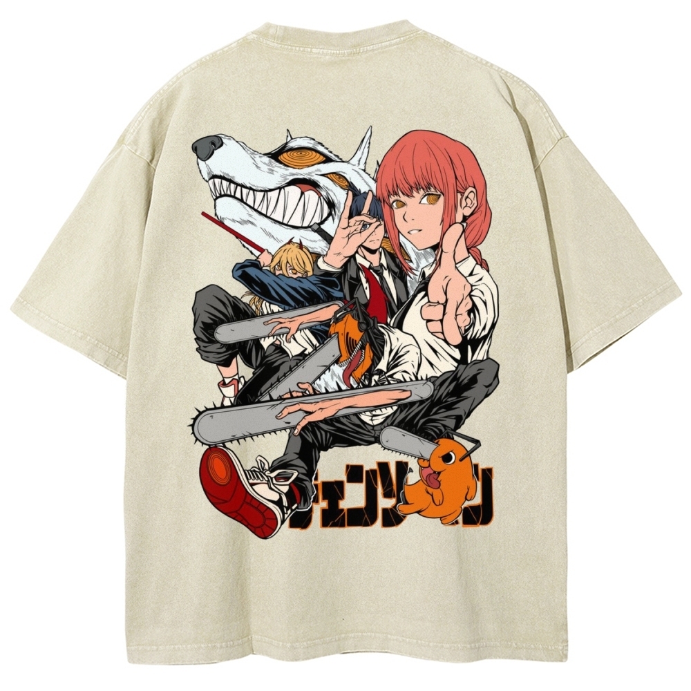 Chainsaw Man Washed Cotton T-shirt