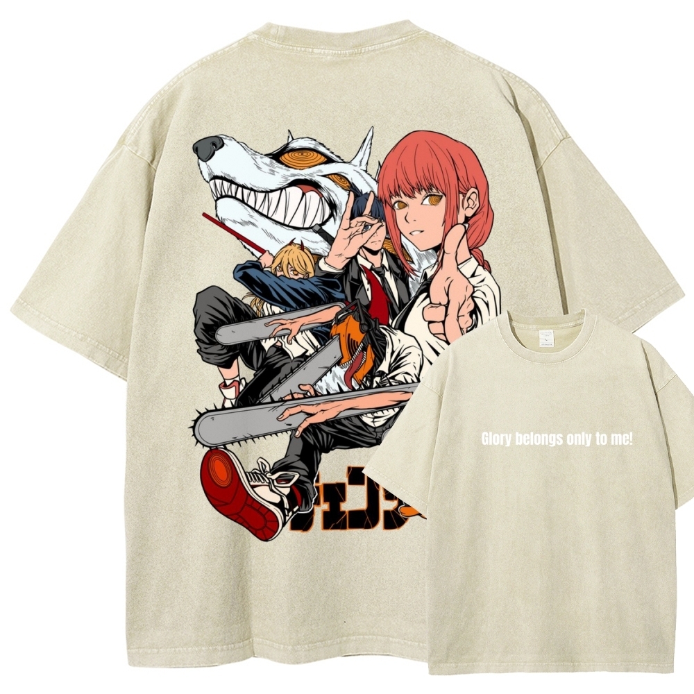 Chainsaw Man Washed Cotton T-shirt