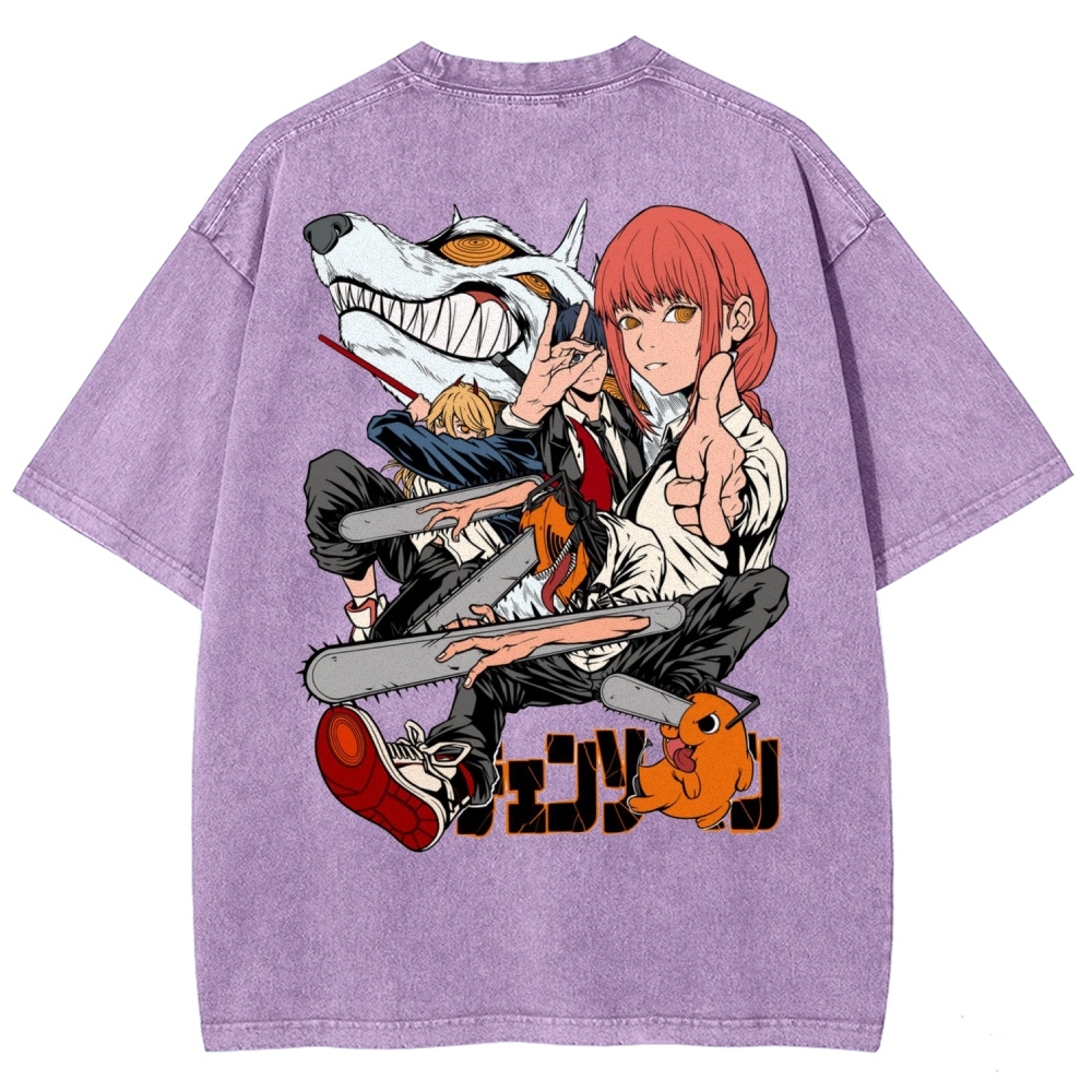 Chainsaw Man Washed Cotton T-shirt
