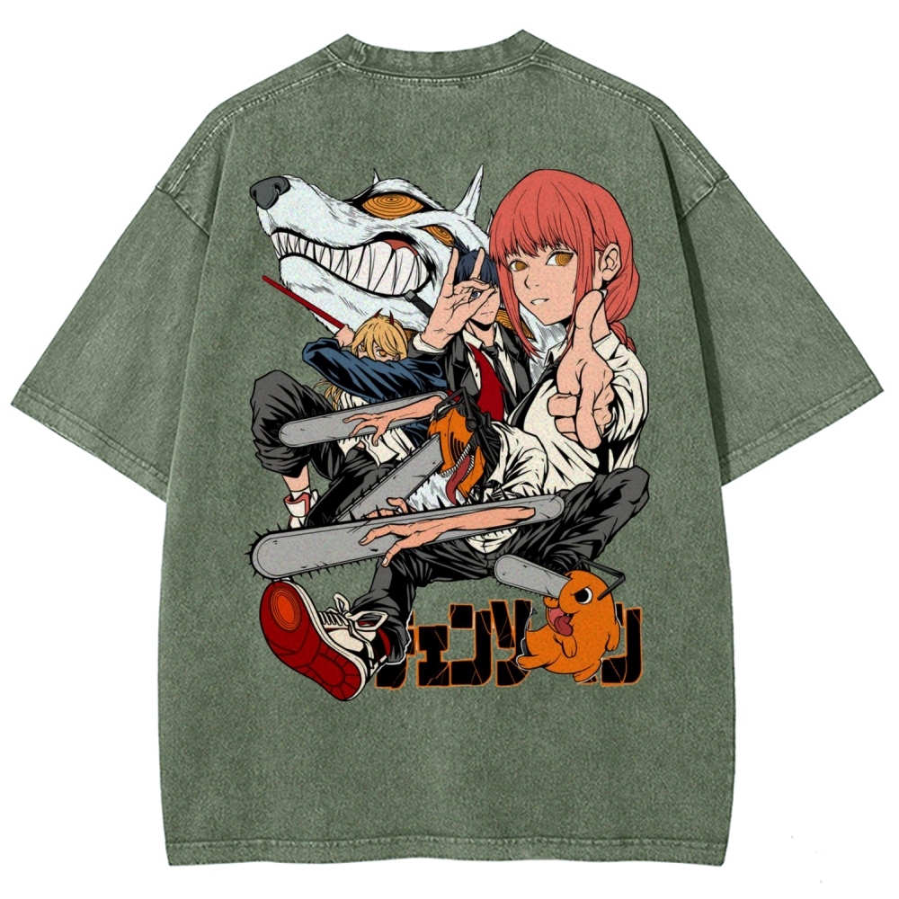Chainsaw Man Washed Cotton T-shirt