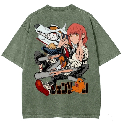 Chainsaw Man Washed Cotton T-shirt