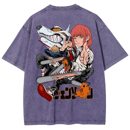 Chainsaw Man Washed Cotton T-shirt