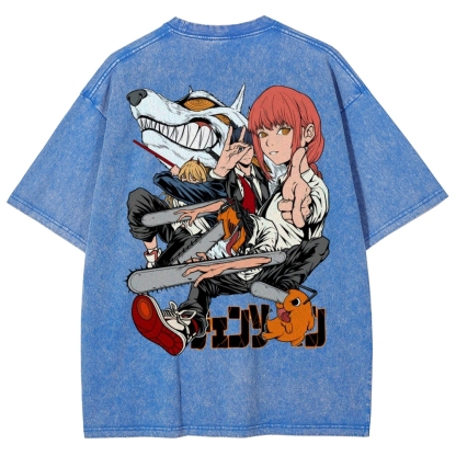 Chainsaw Man Washed Cotton T-shirt