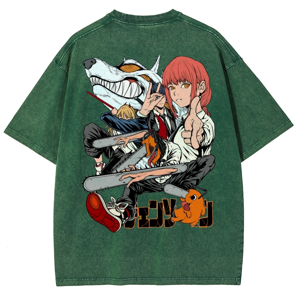Chainsaw Man Washed Cotton T-shirt