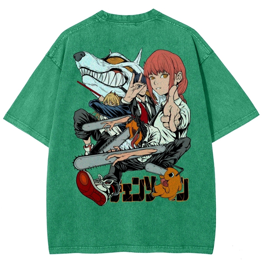 Chainsaw Man Washed Cotton T-shirt