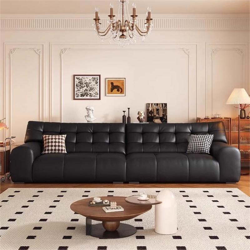 Vintage Style Big Black Bear Genuine Leather Sofa