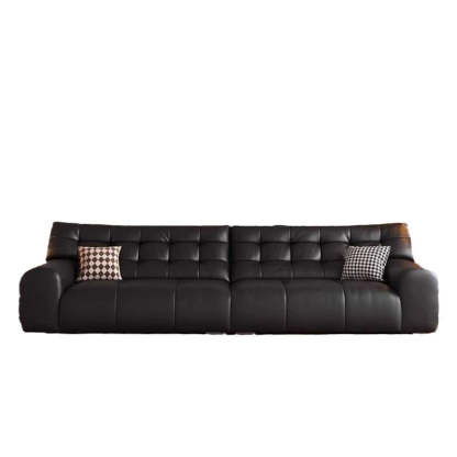 Vintage Style Big Black Bear Genuine Leather Sofa