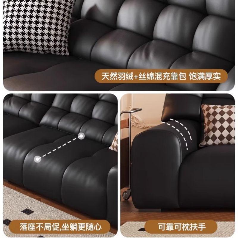 Vintage Style Big Black Bear Genuine Leather Sofa