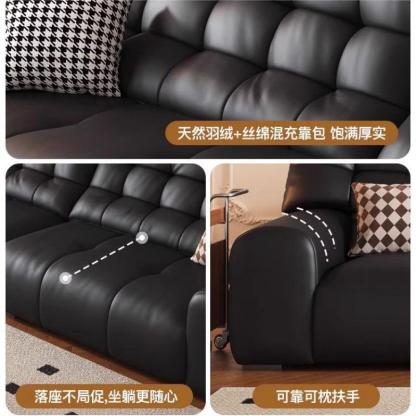 Vintage Style Big Black Bear Genuine Leather Sofa