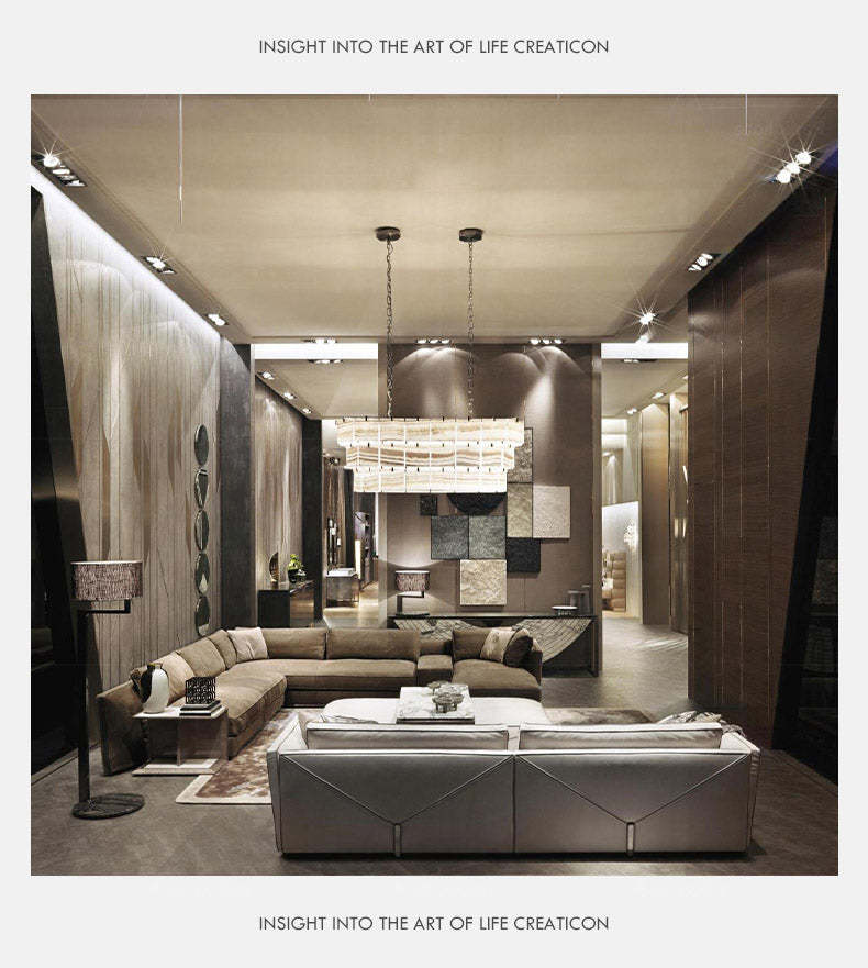 Italian Style New Modern Light Luxury Hong Kong Style visionnaire Envelope Sofa Corner Villa Matte Leather Sofa