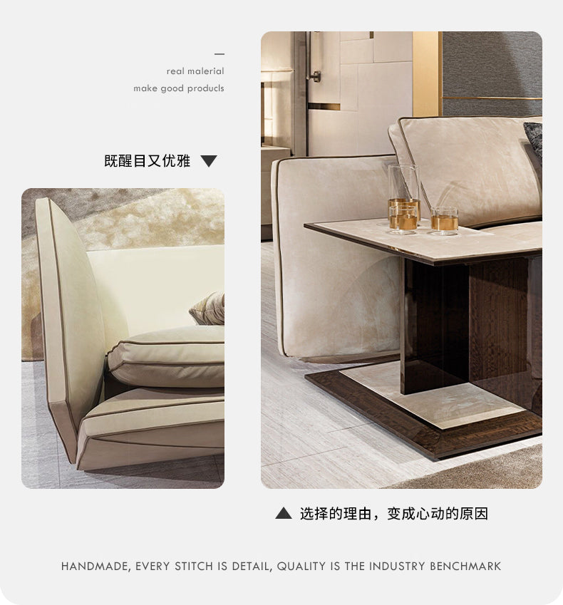 Italian Style New Modern Light Luxury Hong Kong Style visionnaire Envelope Sofa Corner Villa Matte Leather Sofa