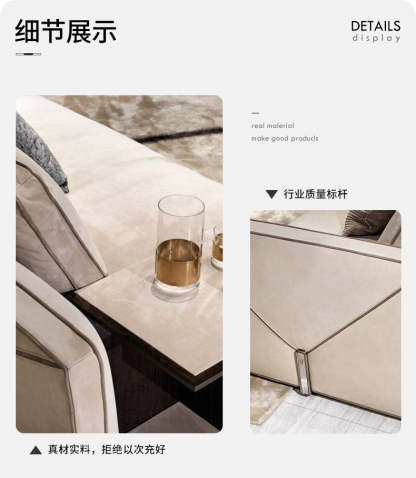 Italian Style New Modern Light Luxury Hong Kong Style visionnaire Envelope Sofa Corner Villa Matte Leather Sofa