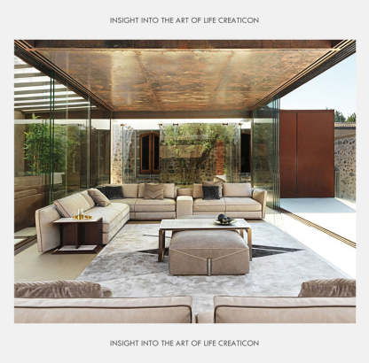 Italian Style New Modern Light Luxury Hong Kong Style visionnaire Envelope Sofa Corner Villa Matte Leather Sofa