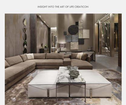 Italian Style New Modern Light Luxury Hong Kong Style visionnaire Envelope Sofa Corner Villa Matte Leather Sofa