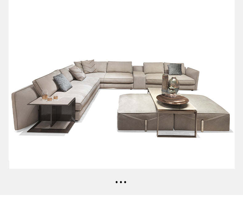 Italian Style New Modern Light Luxury Hong Kong Style visionnaire Envelope Sofa Corner Villa Matte Leather Sofa