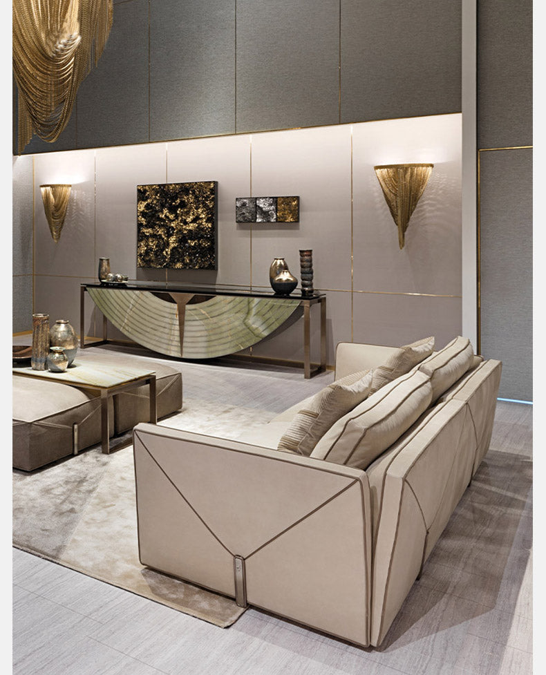 Italian Style New Modern Light Luxury Hong Kong Style visionnaire Envelope Sofa Corner Villa Matte Leather Sofa