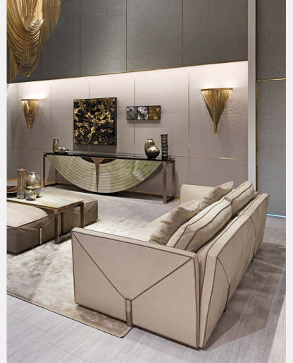 Italian Style New Modern Light Luxury Hong Kong Style visionnaire Envelope Sofa Corner Villa Matte Leather Sofa