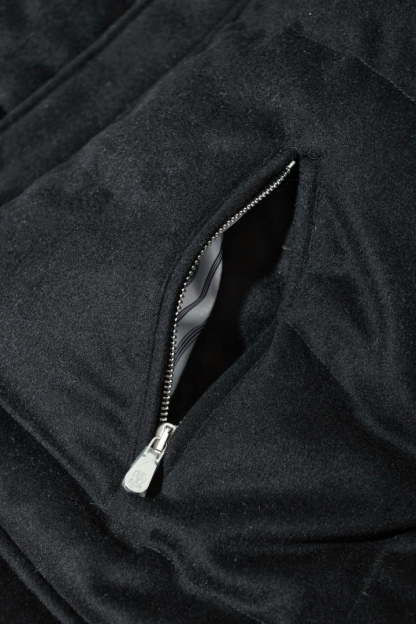 Men's classic wool and cashmere blend hooded down jacket for autumn and winter.