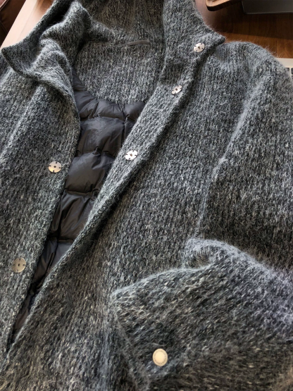 Down-filled hooded jacket