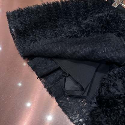 Mesh fabric, natural waist, elegant midi skirt