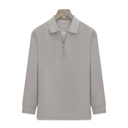 Half-zip casual polo shirt