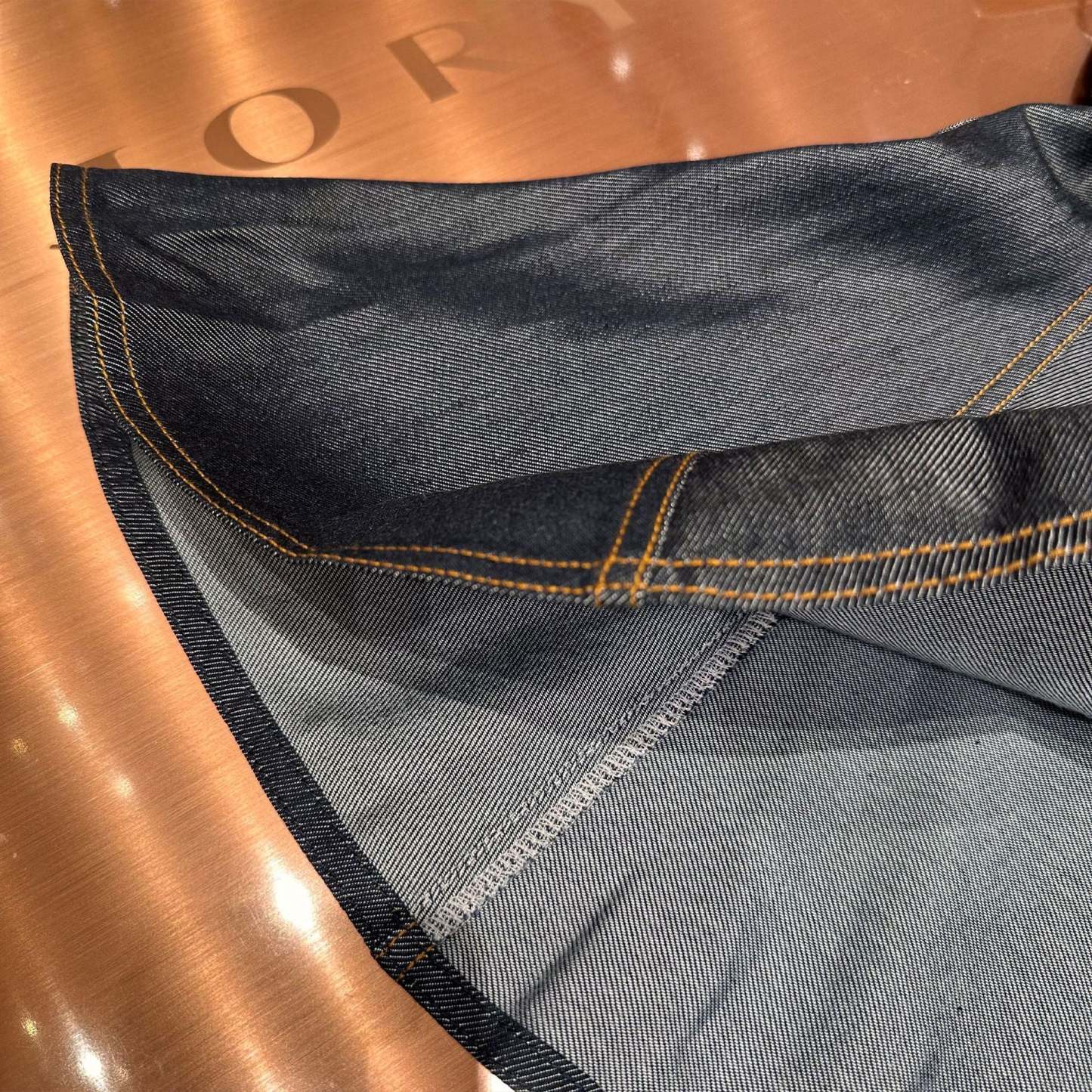 Denim mini skirt with pocket design