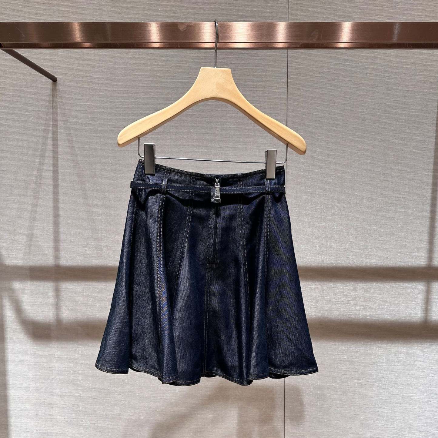 Denim mini skirt with pocket design