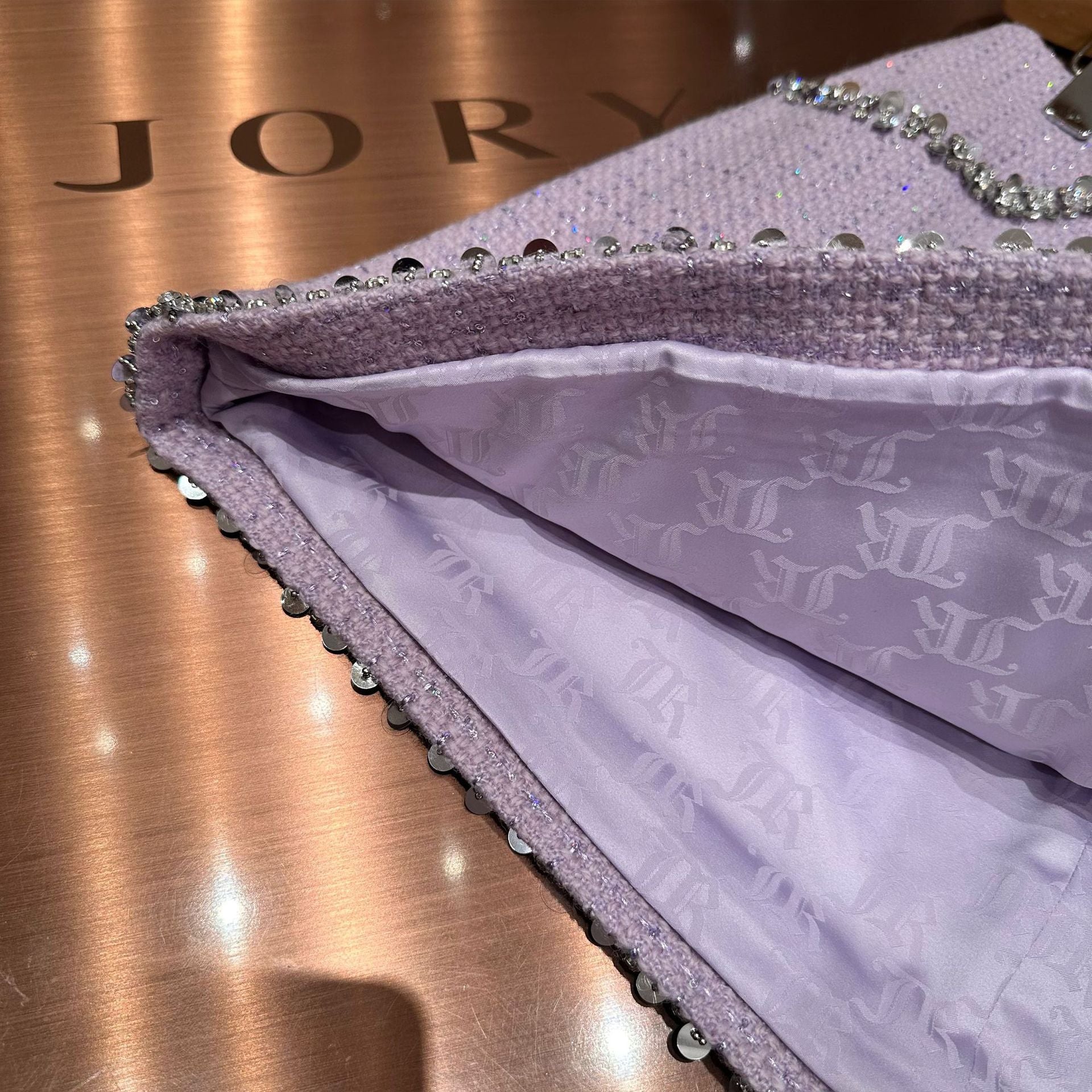 Sequined A-line mini skirt