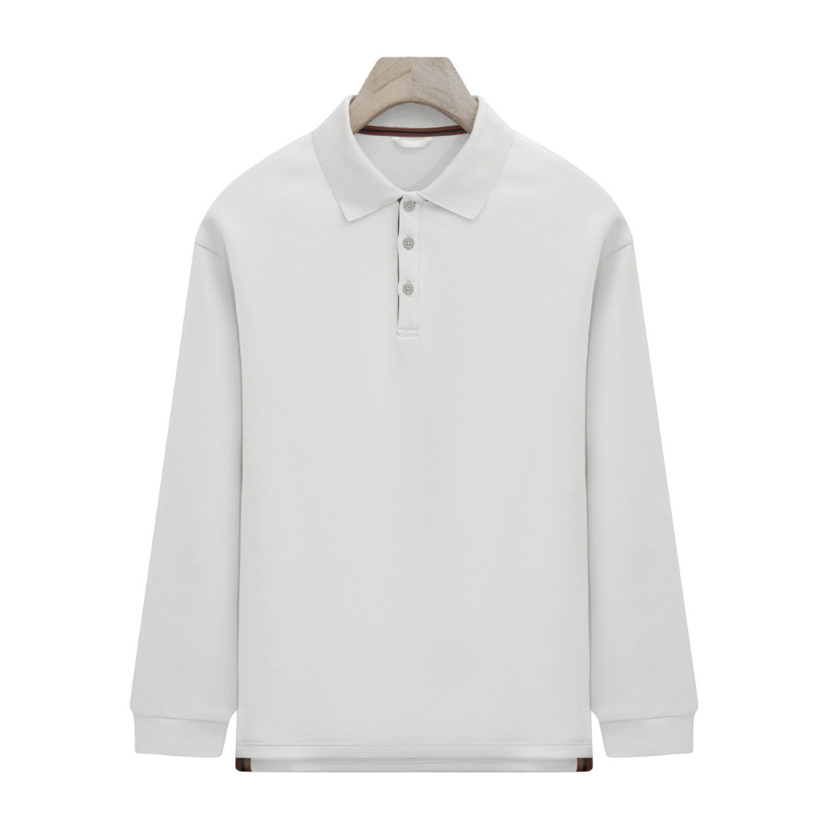 Casual and versatile long-sleeved collared polo shirt
