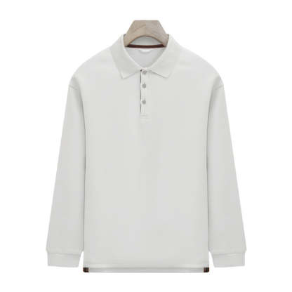 Casual and versatile long-sleeved collared polo shirt