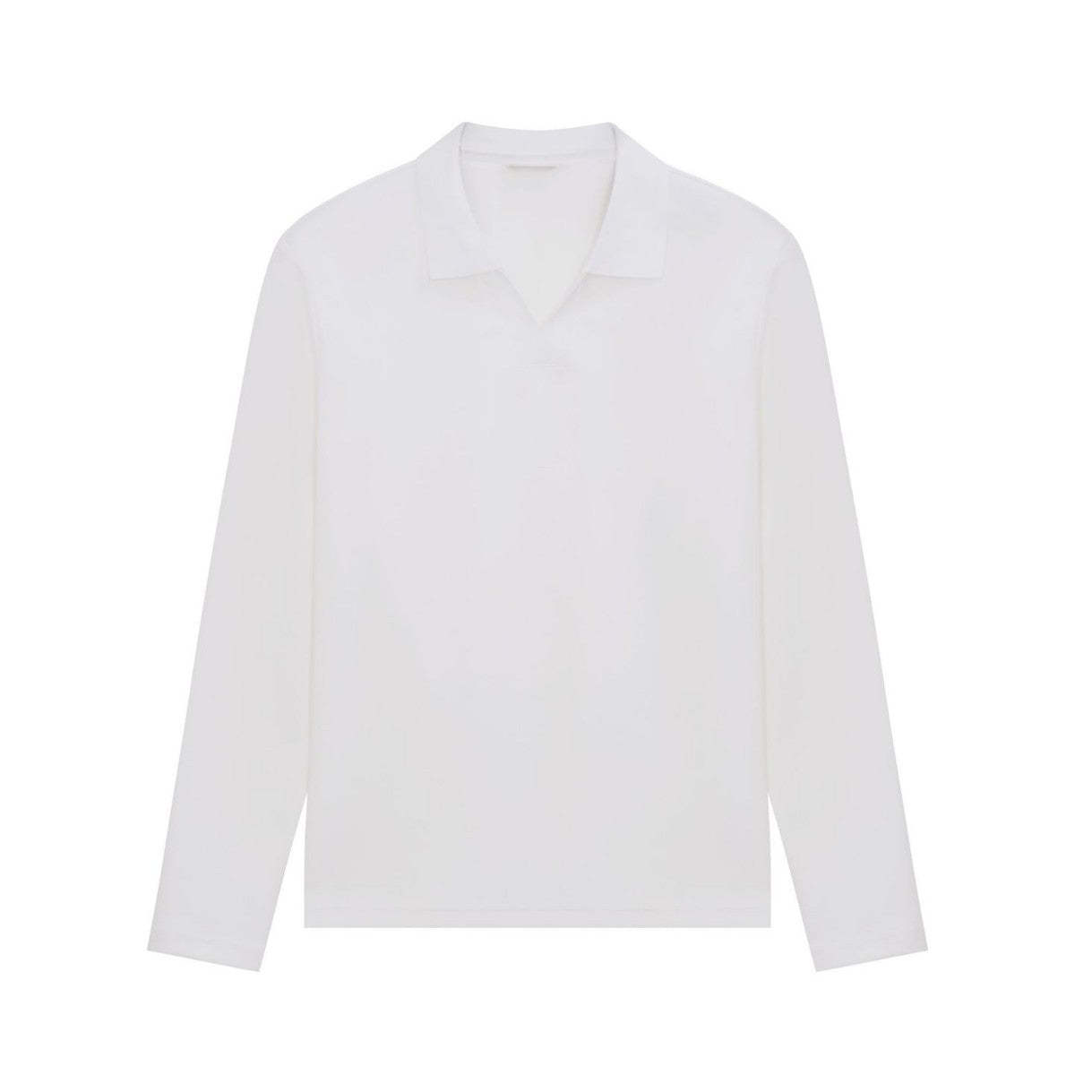 Long-sleeved, collared, warm polo shirt