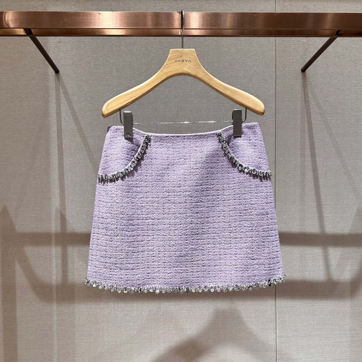 Sequined A-line mini skirt