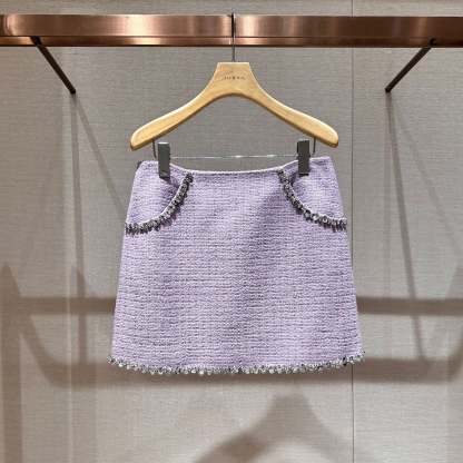 Sequined A-line mini skirt