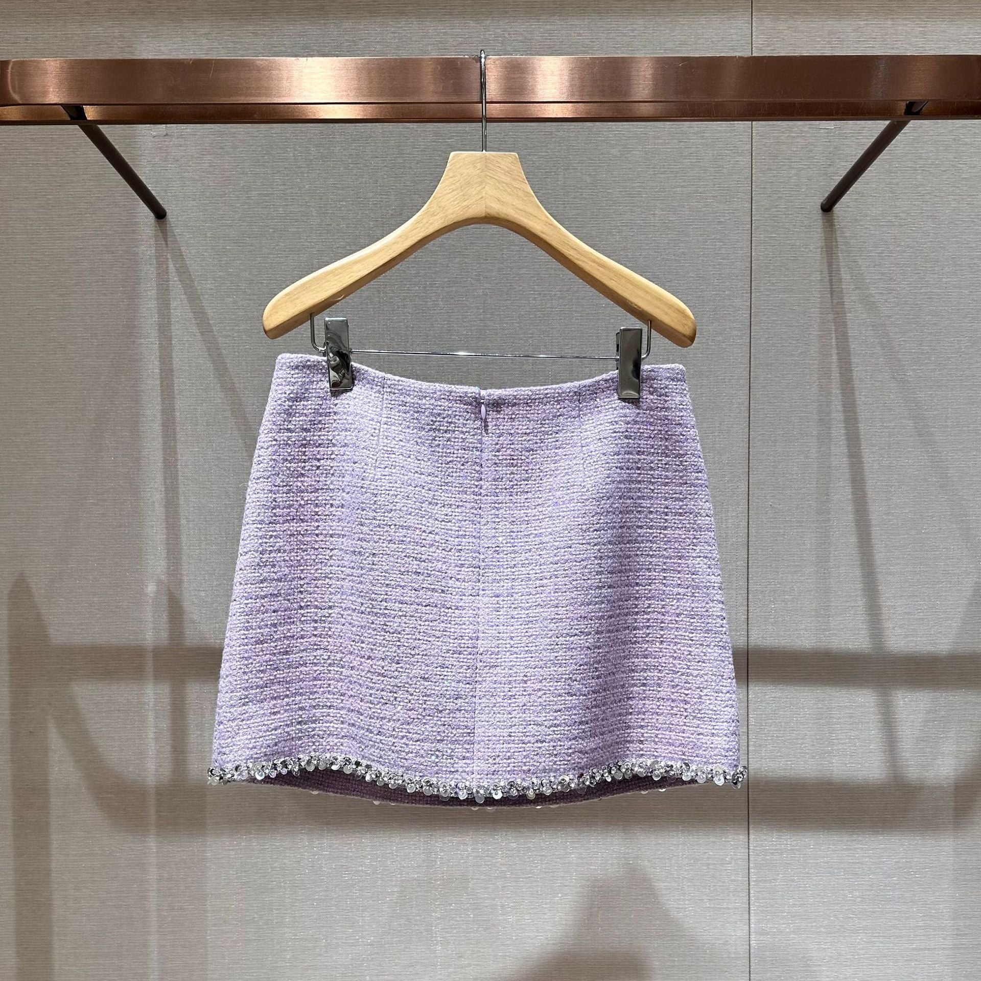 Sequined A-line mini skirt