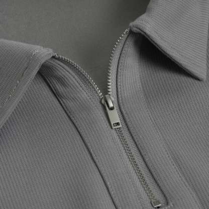 Half-zip loose-fitting casual polo shirt
