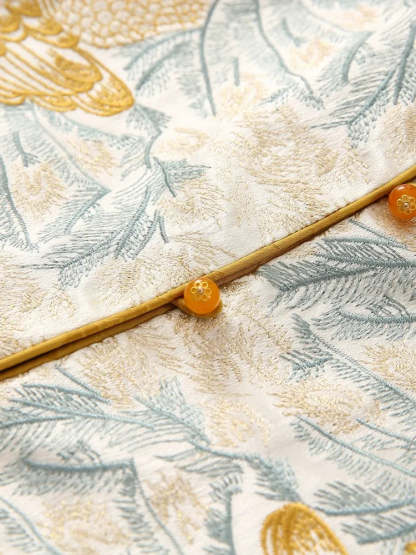 Sleeveless vest, round-neck jacket, embroidered jacket