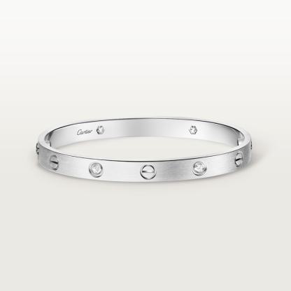 LOVE bracelet, classic model, brushed, 4 diamonds