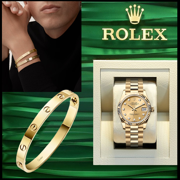 LOVE BRACELET, CLASSIC MODEL & DATEJUST 31 OYSTER, 31 MM