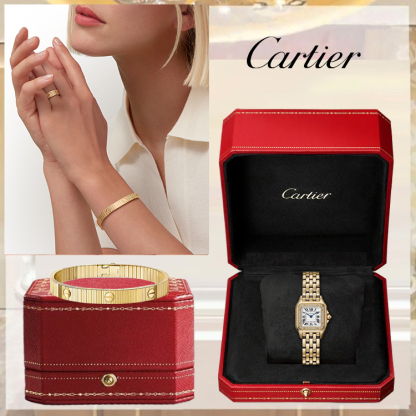 PANTHÈRE DE CARthtTIER WATCH, SMALL MODEL & LOVE UNLIMITED BRACELET, FLEXIBLE