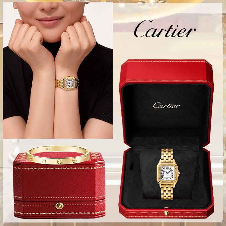 PANTHÈRE DE CATHTRTIER WATCH & LOVE BRACELET, CLASSIC MODEL