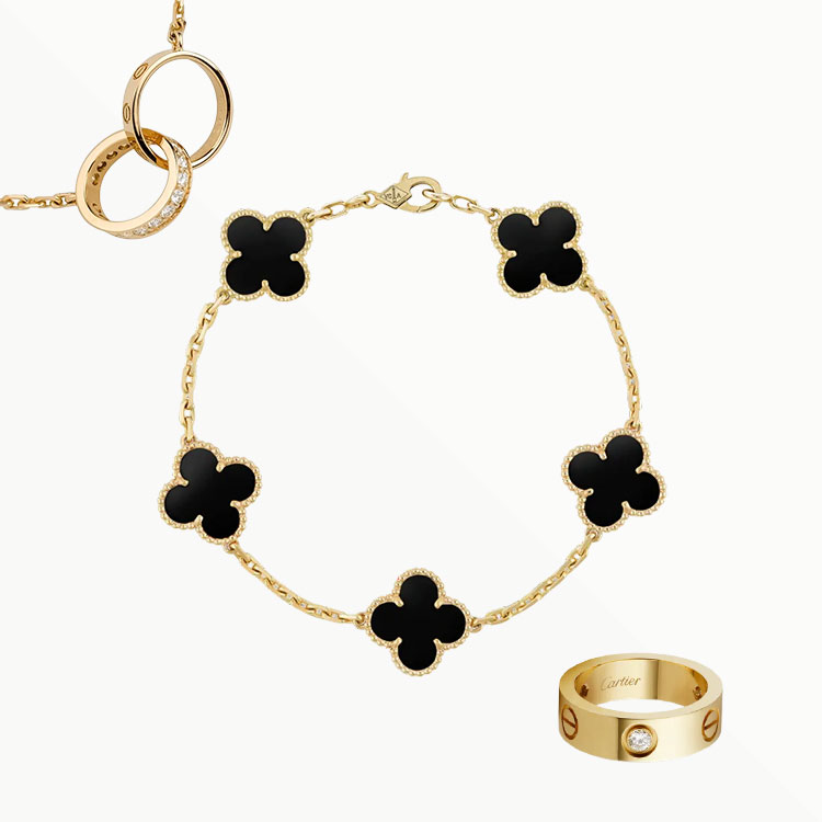 3‑Piece Set Yellow Gold Jewelry & Diamonds