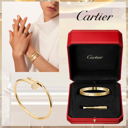 LOVE BRACELET, CLASSIC MODEL, BRUSHED & JUSTE UN CLOU BRACELET, CLASSIC MODEL, DIAMONDS